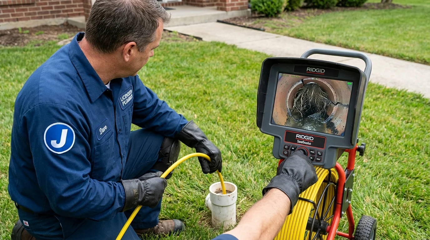 Sewer camera inspection being performed by Johns Plumbing LLC in Chicora